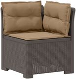 vidaXL Tuinbank met Kussens Rattan Look PP Lichtgrijs