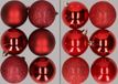 Merkloos / Sans marque Billiet - Vanlaere 12x stuks kunststof kerstballen mix van donkerrood en rood 8 cm