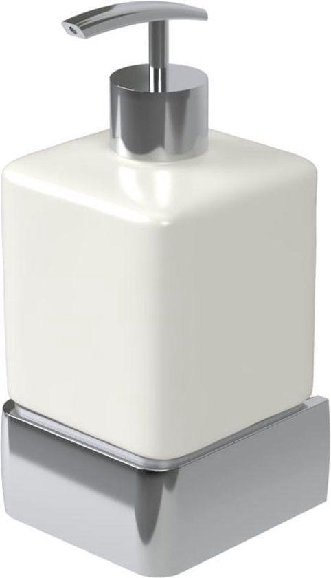 Haceka Aline Zeepdispenser - Keramisch - Polished - Chroom Wit