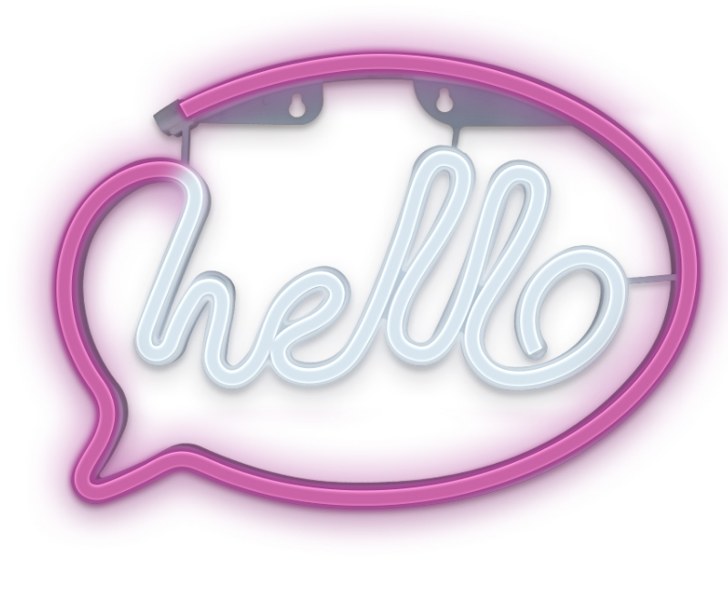 Forever Neon LED Light HELLO - Roze/Wit - Batterij + USB