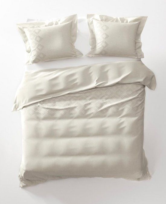Yellow Naomi Dekbedovertrek - Eenpersoons - 140x200/220 cm - Off White
