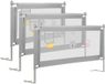 GONGXIFA SAS 3X Barrière de lit - Universel - Extra long - Réglable - Gris avec filet de rangement - Bord de lit - Barre de lit - Barre de lit - 150 CM + 2X 180 CM