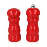Metaltex pepermolen zoutstrooier set in rood gelakt, hout, 10 x 5 x 13 cm