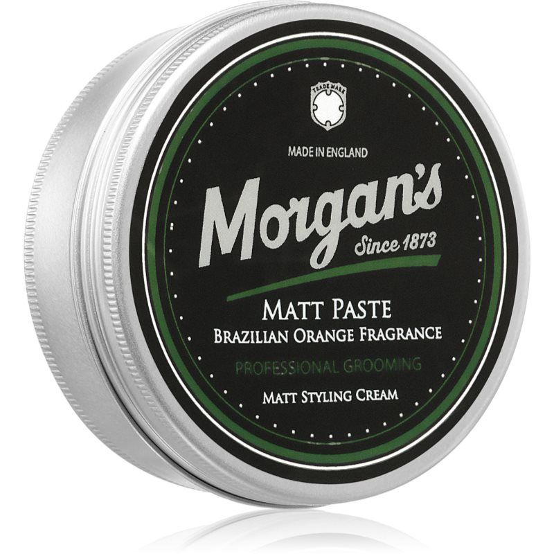 Morgan's Pomade Matte Paste, Haarstyling Paste voor Mannen, Matte Afwerking en Gemiddelde Hold voor Alle Haartypen, Braziliaanse Sinaasappel Geur 75ml