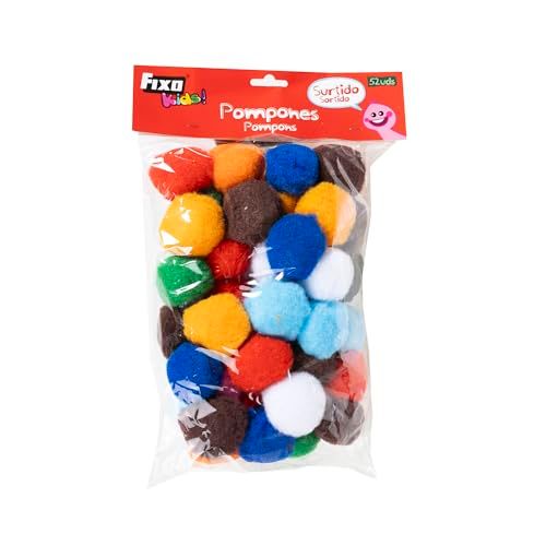 Fixo kids Pom Pom, 5 cm, 52 stuks