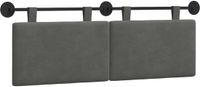 vidaXL Hangend Hoofdbord Donkergrijs Corduroy Stof