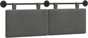 vidaXL Hangend Hoofdbord Donkergrijs Corduroy Stof
