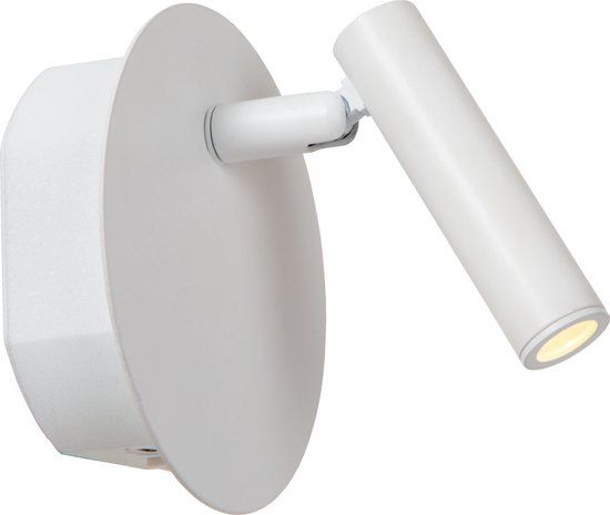 Lucide JOLIJN - LED Bedlamp / Wandlamp - Ø 10.2 cm - Wit - Oplaadbaar