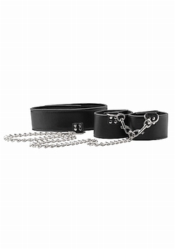 Ouch! Reversible Collar and Wrist Cuffs - Black / Black