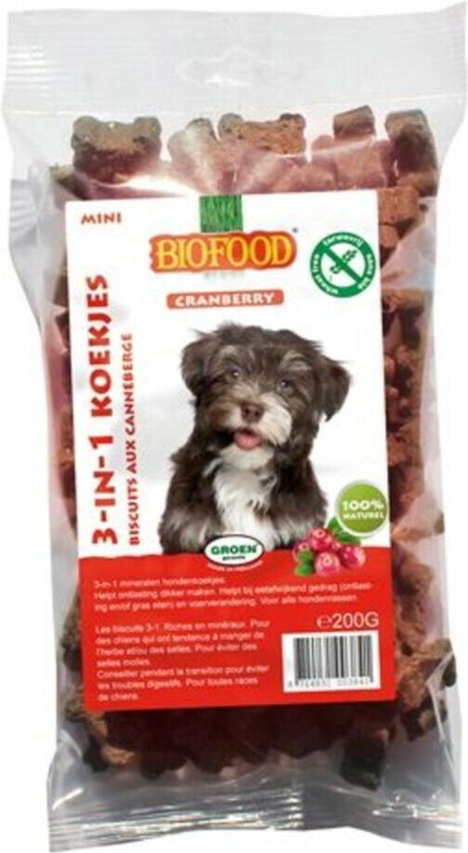 BIOFOOD 3-in-1 Koekjes Cranberry Mini 200 gr - 12 stuks