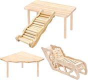 Merkloos / Sans marque Hamster Speeltjes Houten Klimrek - Knaagdier Speelgoed Accessoires - Stimuleert Natuurlijk Gedrag - Veilig Natuurlijk Hout