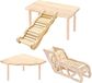 Merkloos / Sans marque Hamster Speeltjes Houten Klimrek - Knaagdier Speelgoed Accessoires - Stimuleert Natuurlijk Gedrag - Veilig Natuurlijk Hout