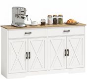 Homcom Buffetkast - Spanplaat, MDF - Wit