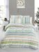 Nuit Des Rêves Ranforce King Quilt Cover Set, 200 x 220 cm, 100% katoen, 145 Thread Count, Machine Wasbaar, Envelope & Button Closure, White/Grey/Yellow