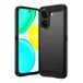 Honor Coque Honor X7e en TPU Brossé - Fibre de Carbone - Noire