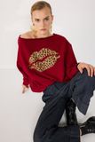 No Matter What Sweatshirt camel / robijnrood / zwart