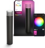 Philips Hue Lucca hoge sokkellamp - Antraciet grijs - IP44