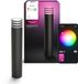 Philips Hue Lucca hoge sokkellamp - Antraciet grijs - IP44