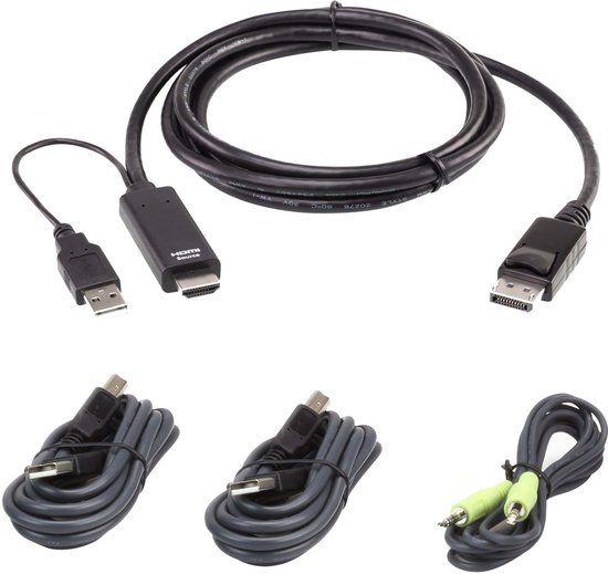 ATEN 2L-7D02UHDPX4 HDMI naar DP KVM kabelset, True 4K