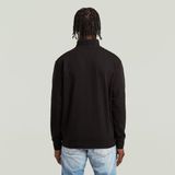 G-STAR Half Zip Sweater Label Badge Heren Trui Katoen Zwart