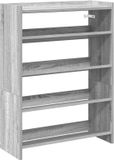 vidaXL Schoenenrek - Bewerkt Hout - Grijs Sonoma Eikenkleurig - 60x25x81 cm