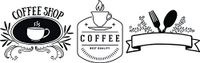 SECURIT Venstersjablonenset WINDOODLE, motief koffieshop, wit, 59,4 x 42 x 0,5 cm