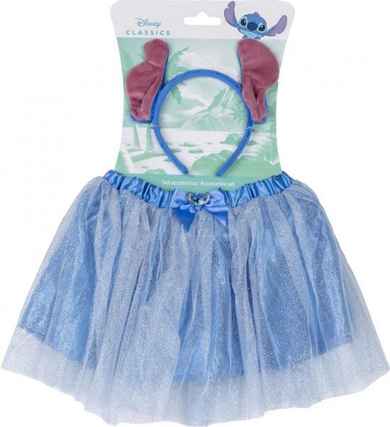 Borstelgroep Disney's Lilo & Stitch Stitch Verkleedset - Jurk Tutu & Oortjes