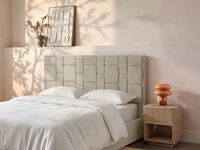 Vente-unique Tête de lit 180 cm - Velours - Taupe - HERMINE