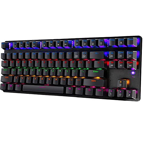 LexonElec mechanisch gamingtoetsenbord Compact 87 toetsen | Blauwe schakelaars