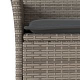 vidaXL 3-delige Tuinset Poly Rattan Grijs