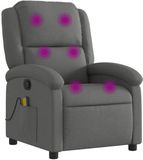 vidaXL Massagestoel Donkergrijs Stof