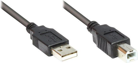 Alcasa USB 2.0 A/B 1m USB-kabel Zwart