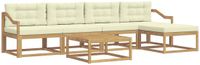 vidaXL - Bank loungeset - Polyester - Wit en crème - 4 zitplekken