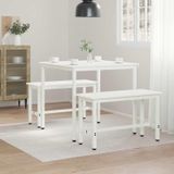 Maison Exclusive - Table de salle à manger 80 x 80 x 75 cm, en bois massif de pin, blanche, de forme carrée