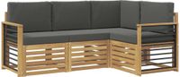 vidaXL - Bank loungeset - 4 zitplekken - Polyester - Wit en antracietkleurig