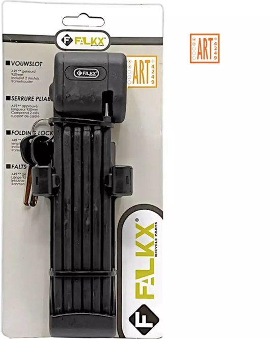Falkx Vouwslot 95 cm - ART-2 gecertificeerd - Zwart