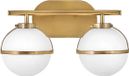 Hinkley Hollis Applique murale LED pour salle de bain | 2x E14 | 40W | IP44 | Laiton Heritage