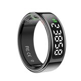 R15 Smart Ring Smart-ring met display, ring smart fitness tracker, waterdicht 5 ATM draadloos opladen iOS en Android activity tracker, hartslag, SpO2, slaap (L 20 mm)