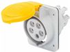 Gewiss INBOUWCONTACTDOZEN 10° HP - IP44/IP54 - 3P+N+E 16A 100-130V 50/60HZ - GEEL - 4H - STEEKCONTACTEN, GW62203FH