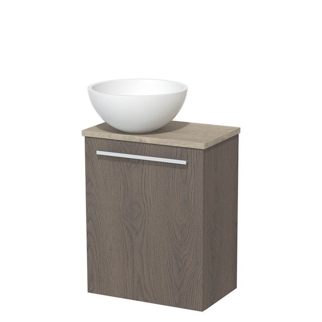 Maxaro Toiletmeubel Modulo Donkerbruin Eiken 41 cm Lichtgrijs Eiken