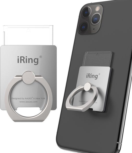 iRing Link Hook Set - Glacier Silver - Universal Phone Ring, Car Mount, and Wall Mount