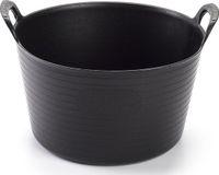 Merkloos Plasticforte flexibele emmer/kuip - 3x - zwart - kunststof - rond - 15 liter - 35 x 35 x 20 cm