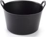 Merkloos Plasticforte flexibele emmer/kuip - 3x - zwart - kunststof - rond - 15 liter - 35 x 35 x 20 cm