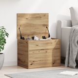 vidaXL - Opslagdoos - artisanaal - eikenkleurig - 60 x 42 x 46 cm - Bewerkt hout