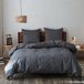 Merkloos Goodivery ® Beddengoedset, 100% gewassen katoen, zacht en aangenaam slaapcomfort, Oeko-Tex gecertificeerd, dekbedovertrek en kussenslopen (155 x 220 cm, antraciet)