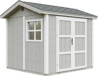 Timbela M913A-TUNDRA GREY - Houten tuinhuis met zadeldak, 5,9 m² - 250x294x252 cm