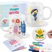 Bol Set de Tasses en Céramique - Kit de Loisirs Créatifs DIY pour Adultes - Avec 2 Tasses, 2 Sous-verres et 12 Marqueurs en Porcelaine - Style Classique