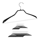 Relaxdays 30 x kleerhangers metaal - kledinghangers antislip - stevig – pvc coating zwart