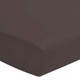 Home Linge Passion - Hoeslaken, effen, 100% katoen, 30 cm, chocoladebruin - 140 x 200 cm