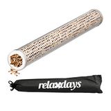 Relaxdays Rookbuis roestvrij staal, genieten van rookaroma, grillaccessoires, met draagtas, BBQ, pelletmoker, 30 cm, zilver